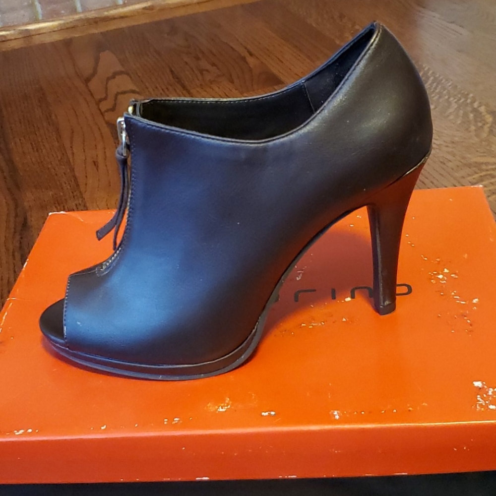 Ann Marino brown peep toe heels - Picture 3 of 4